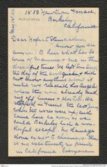 Nachlass Franz Steindachner, Brief von Ethel A. Hopper an Franz Steindachner (01.05.1906), Inv.Nr. 237.03, Seite 1